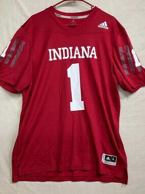 Adidas Indiana Hoosiers Football Jersey Men XL Red NCAA #1 Aeroready Replica